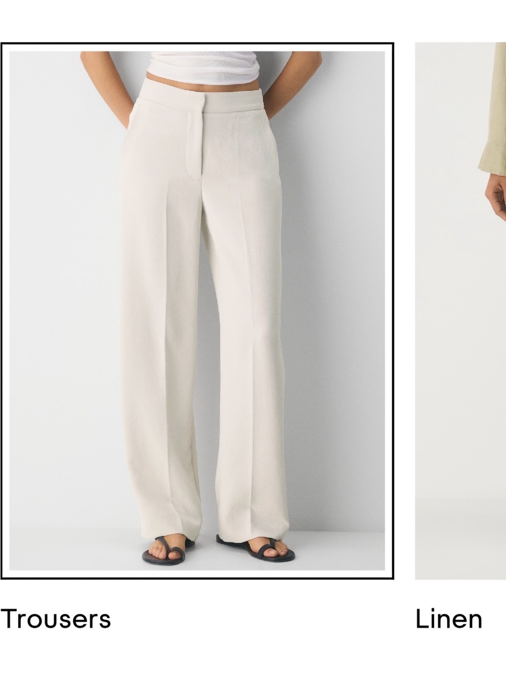 Wilfred Cream Wide-Leg Trousers